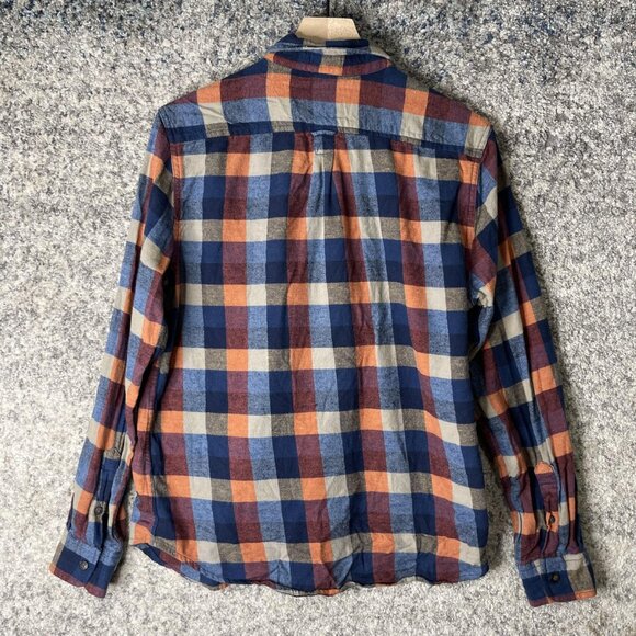 Denim & Flower Ricky Singh Shirt Mens Large Blue Plaid Flannel Button Up Cotton - Picture 8 of 8